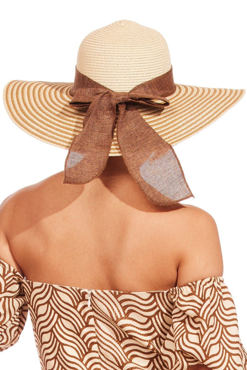 Elsie Straw Wide Brim Floppy Straw Hat with Bow